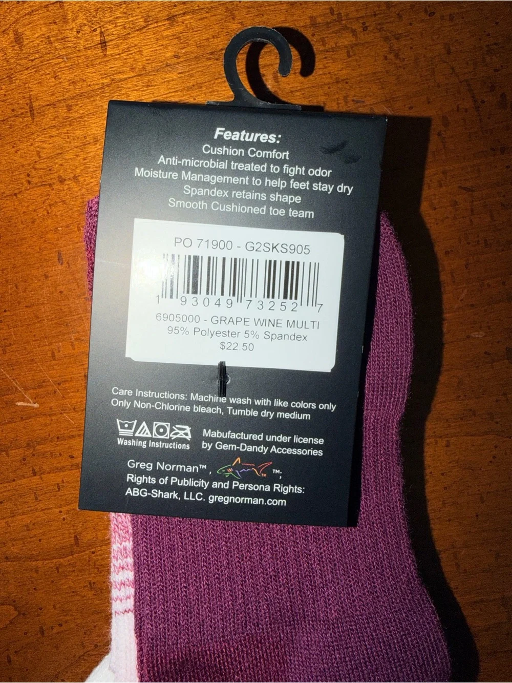 NWT Greg Norman Performance Low-Cut Socks - Blue & Maroon (2-Pack) Shoe Size 5-9